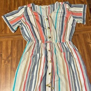 Pastel vertical stripped dress